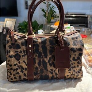Dolce & Gabbana Leopard Print Travel Bag